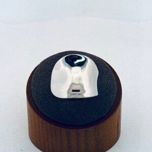 Modern Sculptural 925 Sterling Silver Statement Ring Size 7 Estate Find